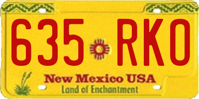NM license plate 635RKO