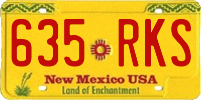 NM license plate 635RKS