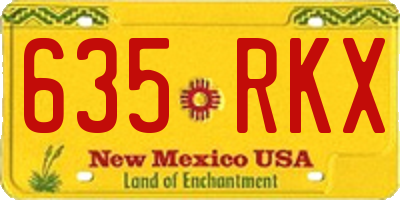 NM license plate 635RKX