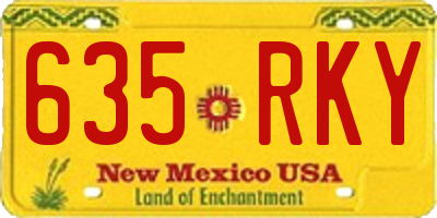 NM license plate 635RKY