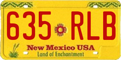 NM license plate 635RLB