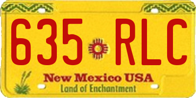 NM license plate 635RLC