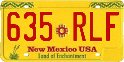 NM license plate 635RLF