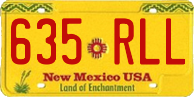 NM license plate 635RLL