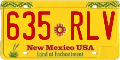 NM license plate 635RLV