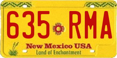 NM license plate 635RMA