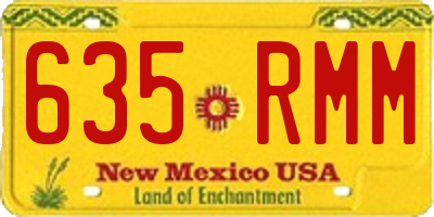 NM license plate 635RMM