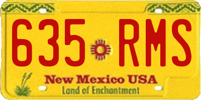 NM license plate 635RMS