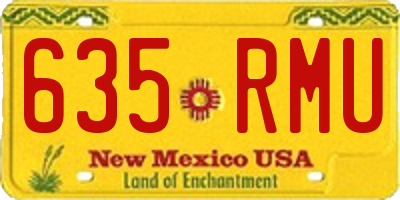 NM license plate 635RMU