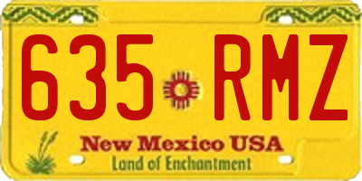 NM license plate 635RMZ