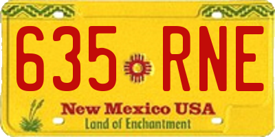 NM license plate 635RNE