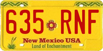 NM license plate 635RNF