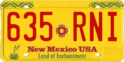 NM license plate 635RNI