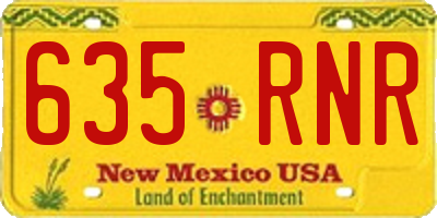 NM license plate 635RNR