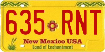 NM license plate 635RNT