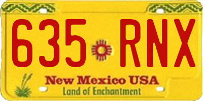 NM license plate 635RNX