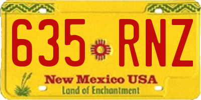 NM license plate 635RNZ