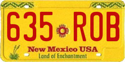 NM license plate 635ROB