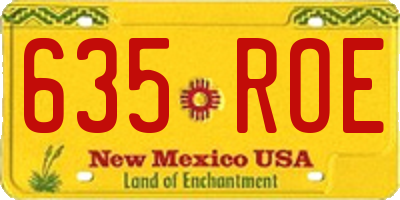 NM license plate 635ROE