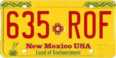 NM license plate 635ROF
