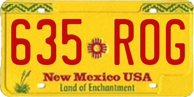 NM license plate 635ROG