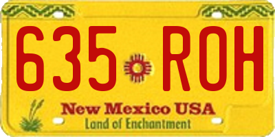 NM license plate 635ROH
