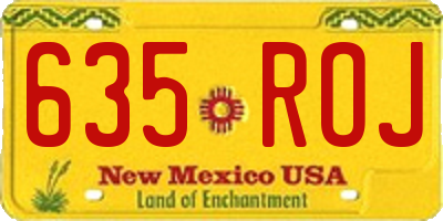 NM license plate 635ROJ