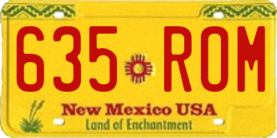 NM license plate 635ROM