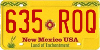 NM license plate 635ROQ