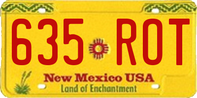 NM license plate 635ROT