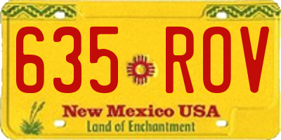 NM license plate 635ROV
