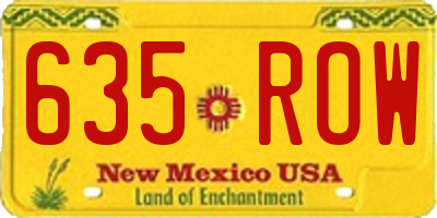 NM license plate 635ROW