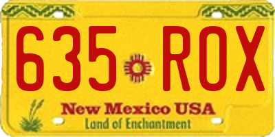 NM license plate 635ROX