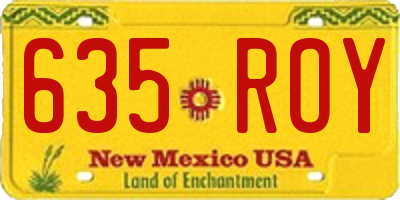 NM license plate 635ROY