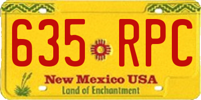 NM license plate 635RPC