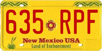 NM license plate 635RPF