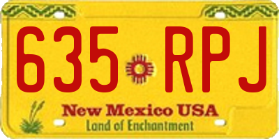 NM license plate 635RPJ