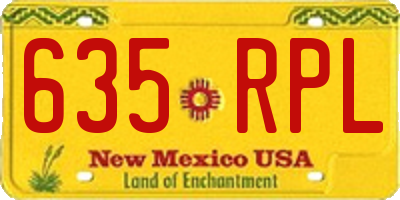 NM license plate 635RPL