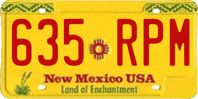 NM license plate 635RPM