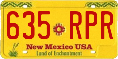 NM license plate 635RPR