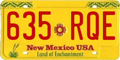 NM license plate 635RQE