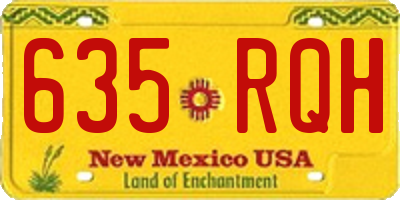 NM license plate 635RQH