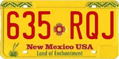 NM license plate 635RQJ