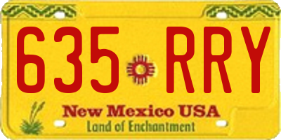 NM license plate 635RRY