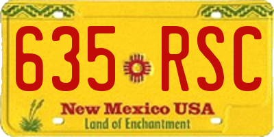 NM license plate 635RSC