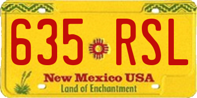 NM license plate 635RSL