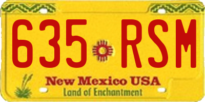 NM license plate 635RSM