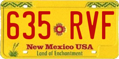 NM license plate 635RVF