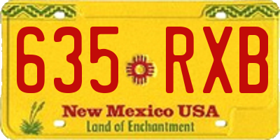 NM license plate 635RXB