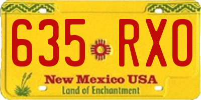 NM license plate 635RXO